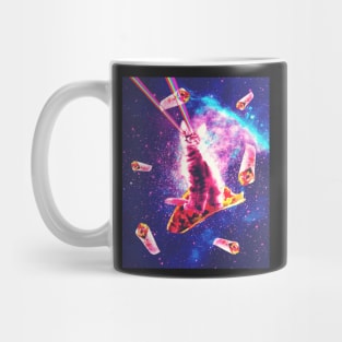 Outer Space Taco Cat - Rainbow Laser Eyes, Burrito Mug